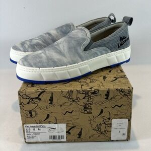 New Karl Lagerfeld Paris Men's 8M Blue Suede Tie Dye Lifestyle Sneaker Shoes NIB